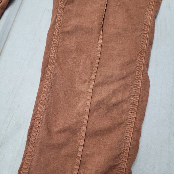 Anthropologie The Wanderer tapered utility pants rust tapered seamed linen - Picture 11 of 11
